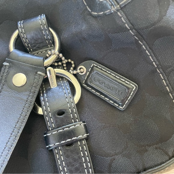 Coach Bag Signature Chelsea Black Jacquard Turn-lock Satchel #10986 - Picture 8 of 9